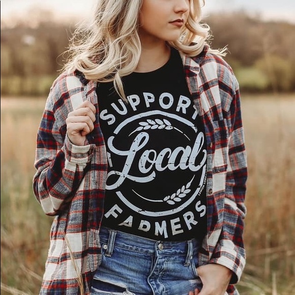 Tops - | Support Local Farmers Crew Tee